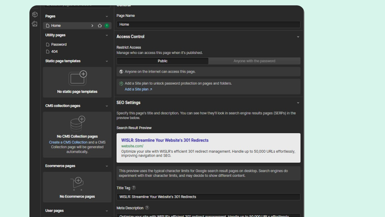Creating New URL Redirects for Webflow