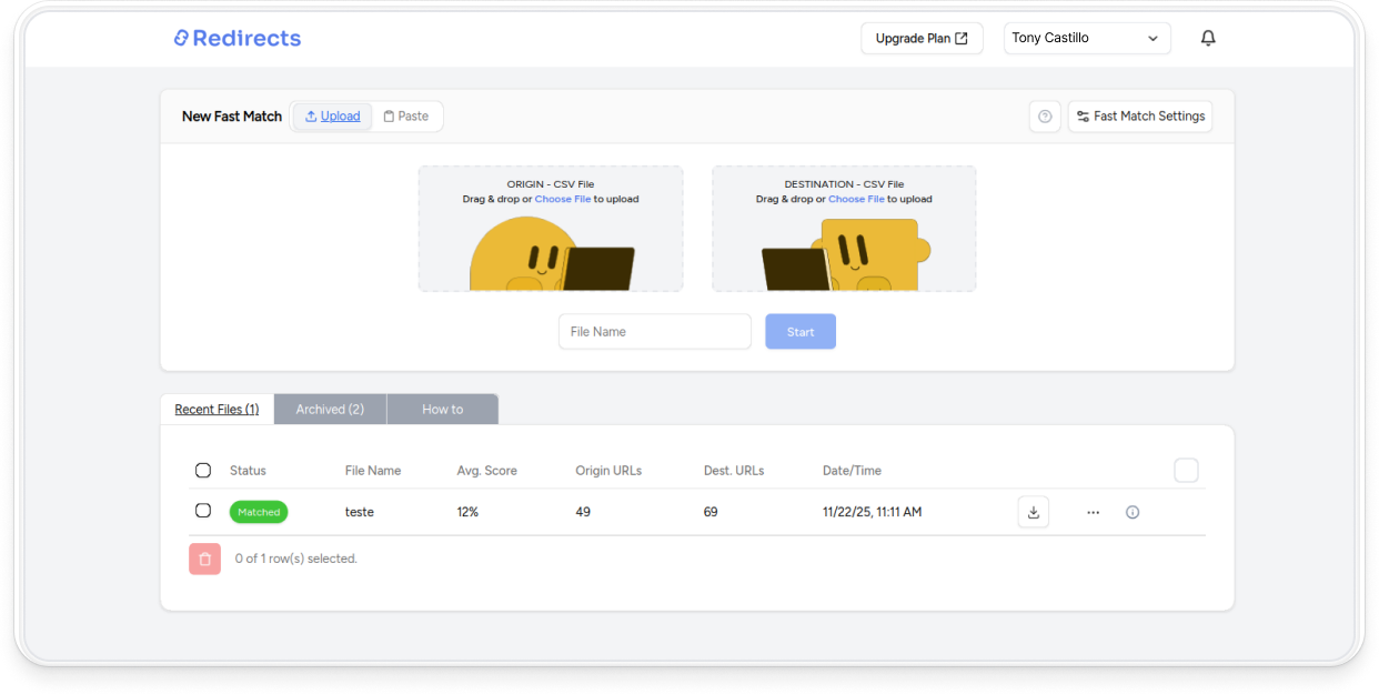 Fast Match Interface